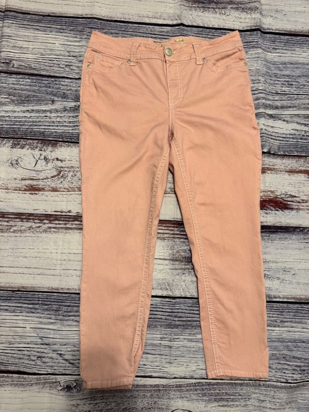 Seven7 Starlette Crop Pants Womens Size 16 Pink Blush Stretch Ankle Cropped Pant